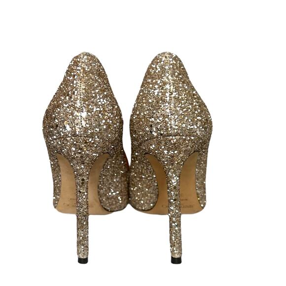 Jimmy Choo Romy Glitter Ballet Pump Heel Wedding Event Gold 8.5 - Picture 4 of 8